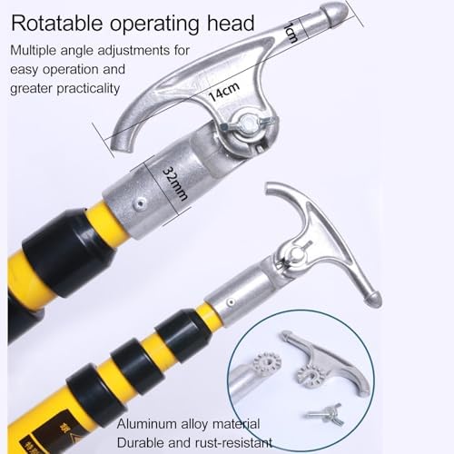 High Voltage Insulated Rescue Hook - Portable Hot Stick, Lightweight Fiberglass Pole, Retractable Electrical Safety Tool for Power Station & Factory Maintenance, Essential for Safety Operations