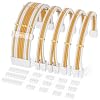 Sirlyr PSU Cable Extension Kit - Premium Sleeved PC Cable Extensions (24Pin ATX1,8Pin EPS2/GPU2) with Metal Pre-Installed Cable Combs for Custom PC Builds Golden White Color
