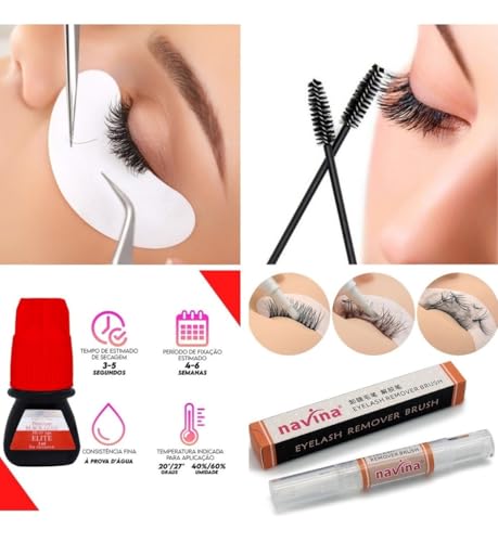 Kit Alongamento Completo Extensão De Cílios Iniciante Fio