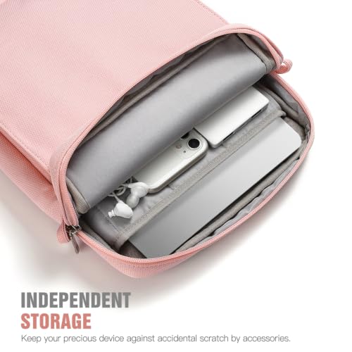 Image of TiMOVO 13 inch Laptop Sleeve for MacBook Neo /Air 2026 Carrying Case, Pink+Grey | Fit Neo A3404 (A18 Pro) & Air A3449 /A3240 (M5 /M4), with Handle & Detachable Shoulder Strap
