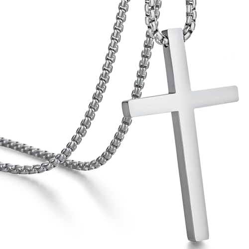 Collier Croix homme et femme en acier noir 24 inch, le bijou quotidien pour un look urbain