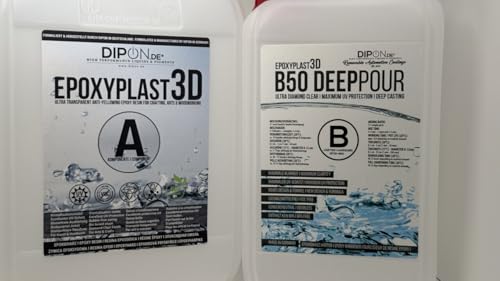 15,0 kg Ultra przezroczysta żywica epoksydowa EpoxyPlast 3D B50 DEEP POUR dwuskładnikowy efekt wody I doskonała ochrona przed promieniowaniem UV Biżuteria I żywica odlewana I produkt przezroczysty