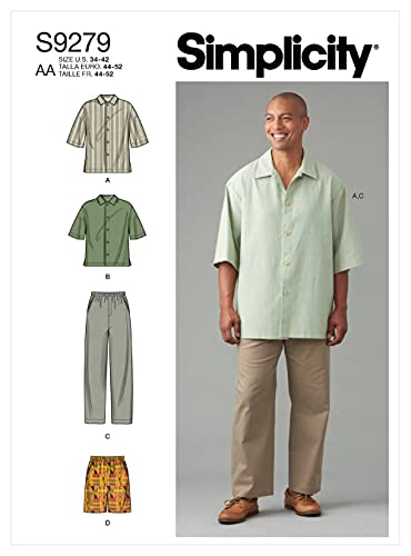 Simplicity Men's Relaxed Shirt and Tapered Bottoms Sewing Pattern #TOP22