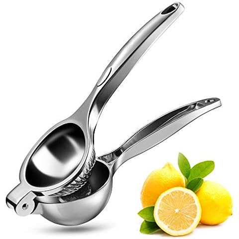 WONSEFOO Manual Lemon Squeezer Heavy Duty, Premium Metal Lemon Orange Lime Citrus Press Juicer Hand Juicer, Easy to Use and Clean Engineered Hand Squeezer,Anti Corrosive and Dishwasher Safe Cover