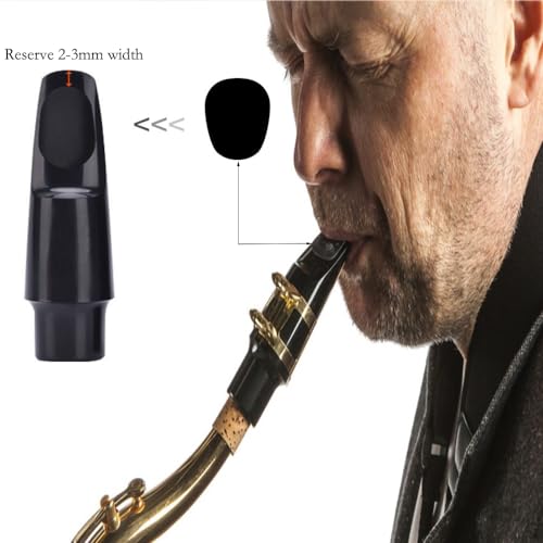 8 Stück Mundstückkissen, Bissgummi Klarinette, 0.8mm Alt-Tenor-Saxophon-Klarinette-Mundstück-Kissen, für Anfänger, Saxophone und Klarinetten (Schwarz)