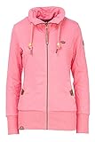 Armlänge: Langarm Ragwear Damen Rylie Zip Sweatjacke, Frauen Sweatshirt mit Reißverschluss,Zip Hoodie,Kapuze,Stehkragen,Regular Fit,Rosa,XXL