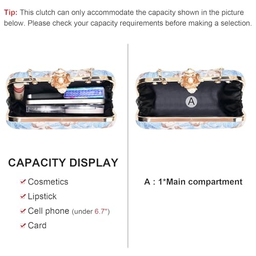 Image of RNIEGA Vintage Floral Clutch Purses for Women Wedding Guest Purse Evening Bag for Wedding Party Prom