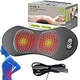 Deepcomfort 3 in 1 Massage Pad, 3-zonen Rücken Tiefenmassagegerät, Triple Therapy Massagegerät, Wärme, Dekompression und Massage (Grau)