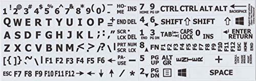 English Us Large Letters White Keyboard Stickers #TOP1