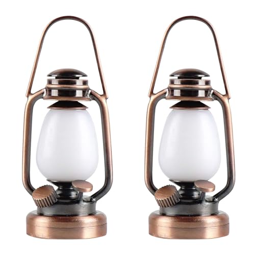 Lampe à huile LED Waldosia pour maison de poupée 1:12 en lot de deux