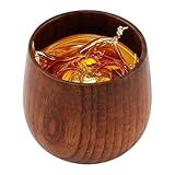 Wooden Whiskey Glasses, Bourbon Drinking Glass Natural Wooden Teacups Coffee Wine Mug, Old Fashioned Whiskey Tasting Glasses Bourbon Gift for Men(SIZE:1 Pcs)