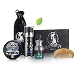 Premium Beard Growth Kit by HiLée- Elegant Gift for Beard Care and Grooming. Natural and Organic. Gentleman's Beard Oil, Vox Balm, Ultra Soft Beard Shampoo, Beard Comb for Styling, Shaping and Growth
