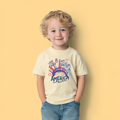 Image of Boys Constitution Day 250 Anniversary USA Shirt Independence Shirt 3-8T | for Kids Boys Girls Toddlers 3T-8T, 4th of July Dinos Flag Patriotic Tee, Independence Day