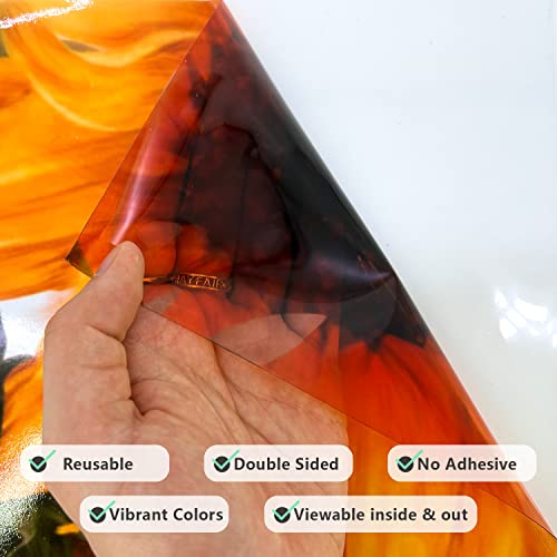 Vinilo decorativo floral transparente para ventana 40x120 cm miniatura 4
