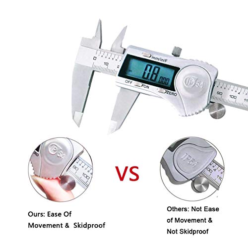 Kynup Digital Caliper, Caliper Measuring Tool with Stainless Steel, IP54 Waterproof Protection Design, Easy Switch from Inch Metric Fraction, Large LCD Screen (6 Inch /150mm)
