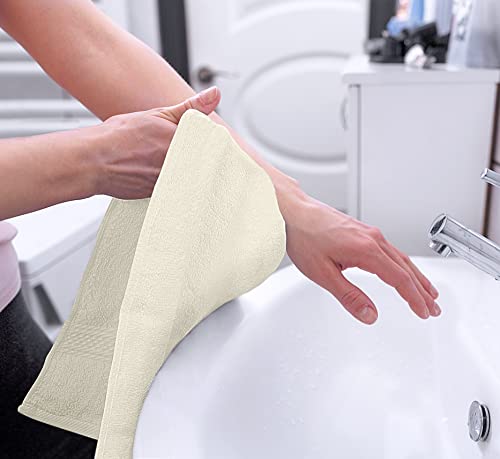 Image of Utopia Towels 6 Pack Premium Hand Towels Set, 16 by 28 inches, 100% Ring Spun Cotton, Ultra Soft and Highly Absorbent 600GSM Towels for Bathroom, Gym, Shower, Hotel, and Spa, Ivory