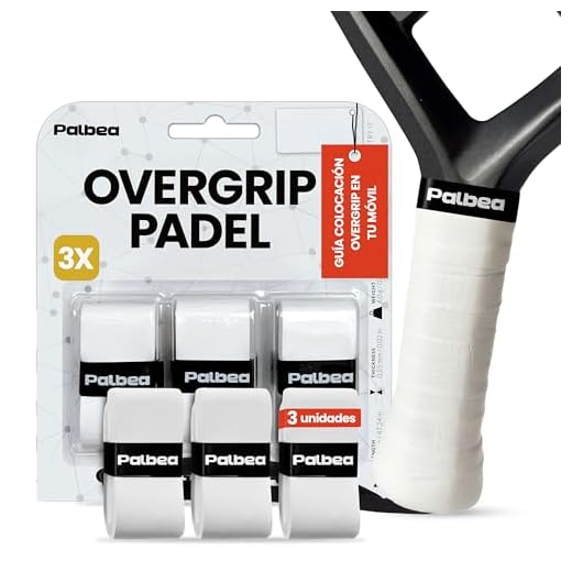 Palbea Grip Padel Extra Adherente - Overgrips Padel Blanco. Paquete de 3 - Overgrip Padel Alta Absorción del Sudor. Cinta de Agarre Antideslizante. Grip Pala Padel Blando. Accesorios Padel
