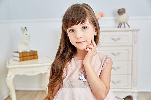 Vinjewelry Unicorn Pendant Cute Necklace Gift For Little Girl Unicorn Art Multi-Color Jewelry #TOP4