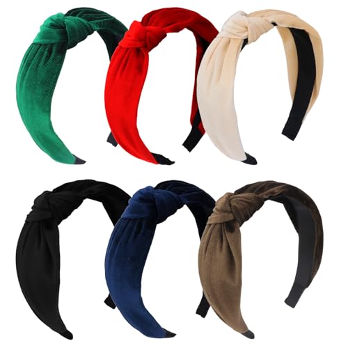 6 diademas anudadas de terciopelo para mujeres y niñas - 50% de descuento