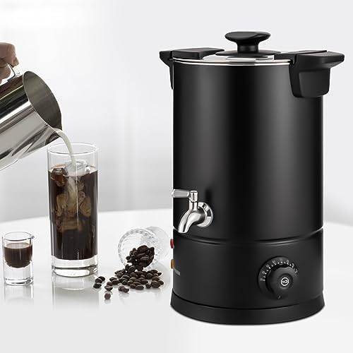 8L/2.11Gal Stainless Steel Coffee Urn, 30 Cup Percolate Coffe Pot Coffee Maker, Hot Water Drink Beverage Urn Dispenser with Spigot and Thickened Barrel Wall for Coffee Tea Milk Drink(Black)