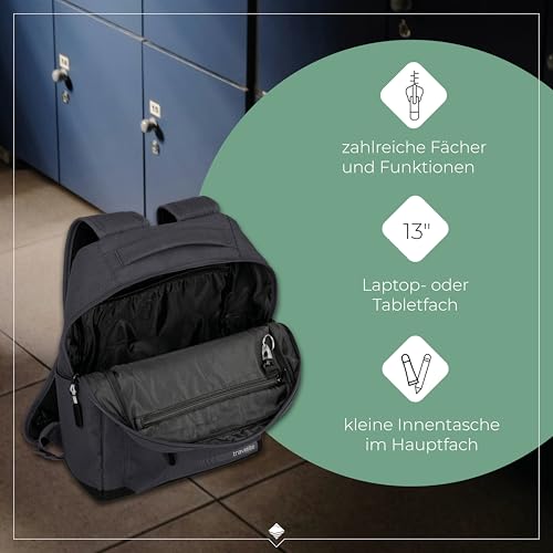 Travelite Handgepäck Rucksack mit gepoltertem Laptopfach, Laptop Rucksack 13 Zoll, KICK OFF, Tagesrucksack für Urlaub und Sport, 40 cm, 17 Liter