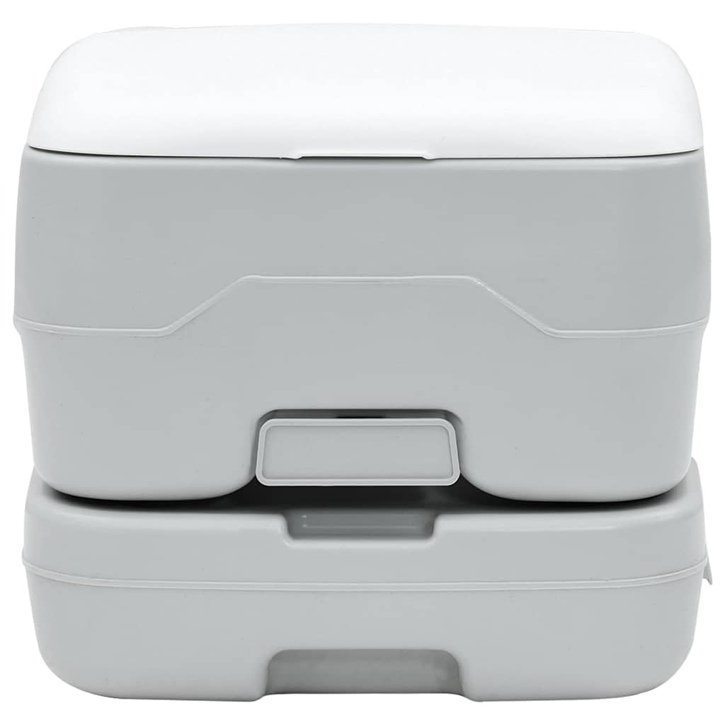 WC da campeggio, grigio e bianco, 41,5 x 36,5 x in polietilene, portatile, portatile, per esterni, da campeggio, igienico, inodore, pieghevole, per escursionismo, tenda e camper