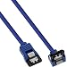 Produktbild InLine 27703F SATA 6Gb/s Anschlusskabel rund, abgewinkelt, blau, mit Lasche, 0,3m