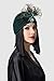 BABEYOND Gatsby Turban Hat Vintage 1920s Head Wrap Knit Pleated Turban 20s Cap (Dark Green)