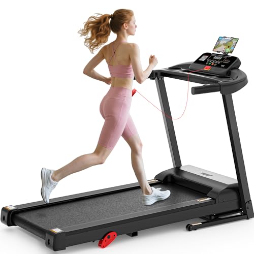 Image of Folding Incline Treadmill with 64+3+3+1 Programs for Home Use, 300lbs Capacity, 3 Manuel Incline 0.6-7.5MPH, APP Control, Phone Holder