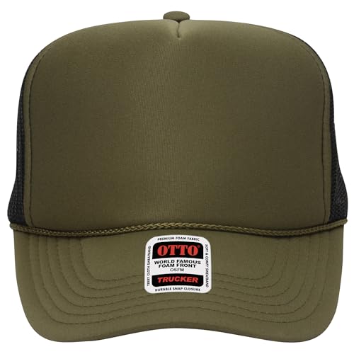 Image of OTTO Polyester Foam Front 5 Panel High Crown Mesh Back Trucker Hats in 97, Bulk, Wholesale