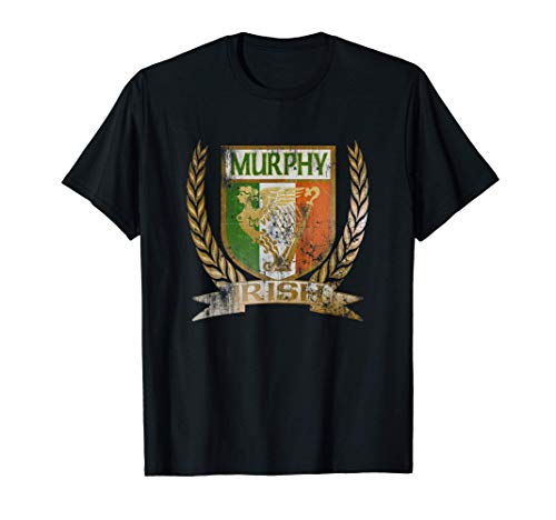 Murphy Irish Family Crest St Patrick's Day St Paddy Maglietta