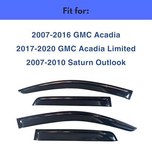Image of IG Window Visors Fit for 2007-2016 GMC Acadia, Out-Channel Rain Guards Vent Wind Deflectors 4PC, Car Accessories for 2017-2020 GMC Acadia Limited, 2007-2010 Saturn Outlook