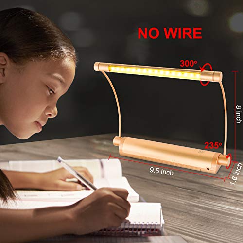 Image of LUXSWAY Cordless Painting Light,Battery Operated Picture Light with 9 Inch Light Tube,Art Lights for Painting,Remote Control Timer Auto Off,Dimmable Accent Lighting Picture Artwork-Gold