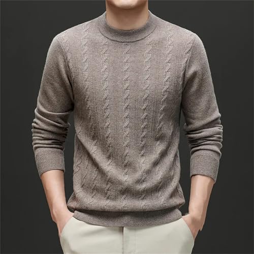 Men’S Wool Cashmere Blend Sweater Classic Solid Color Casual O-Neck Long Sleeve Pullover Jumper Tops4