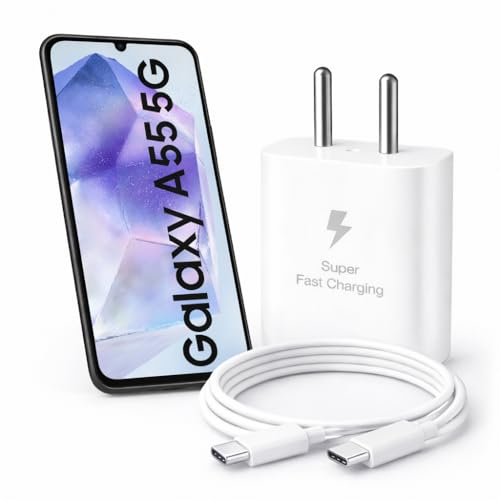 Image of 25W Charger for Samsung Galaxy A05 with Type-C to C Cable | Super Fast Charging PD Adapter for Galaxy S26 /S25 Ultra, S24 FE, M17e /A36 /A16, M15 /M17 /M55 5G, F17 /F70e /Z Fold & S /A /M /F /Z Series Phones