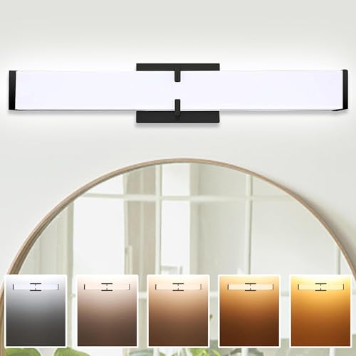 Image of 40 inch Bathroom Vanity Light 2700 /3000 /3500 /4000 /5000k Dimmable, Black Modern Matte for Vanity Lighting Over Mirror LED, Equivalent to Incandescent 350W, ETL Certificated (1 Pack)