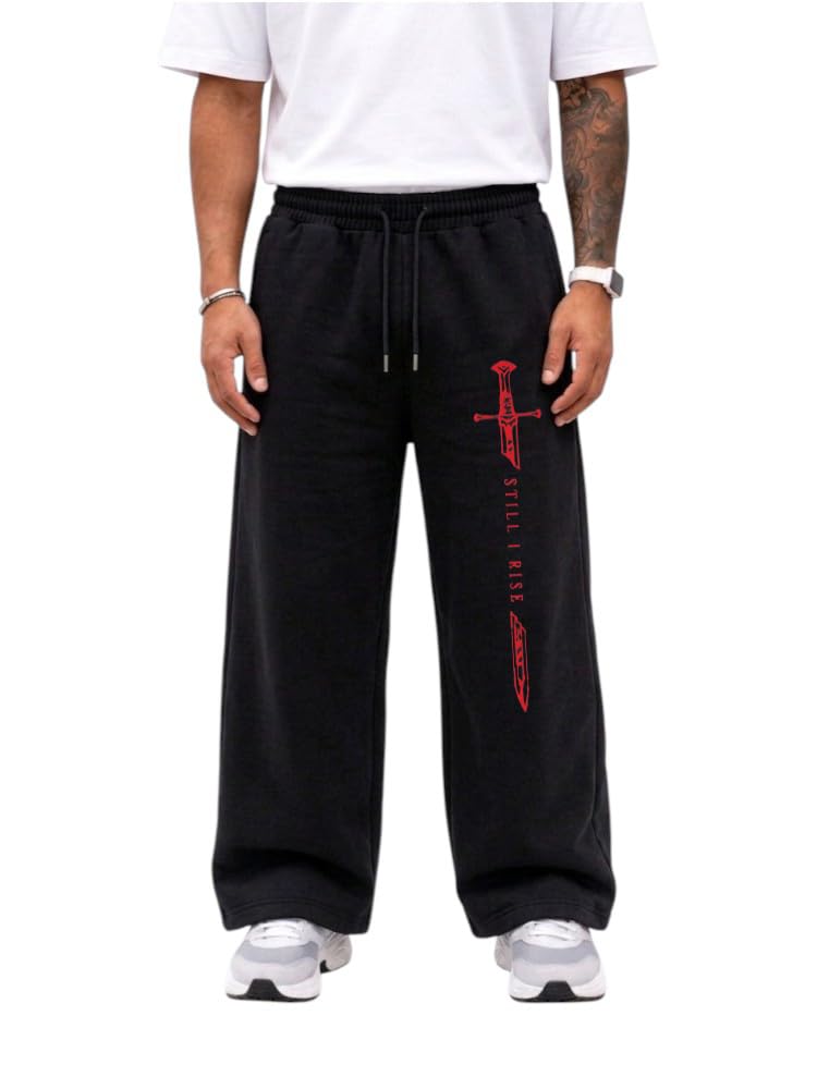 Men Graphic Printed Cotton Baggy Track Pants |Sweat Pants |Oversized |Loose Fit |High Waist | Side Pockets |Wide Leg Open |Relaxed Fit |-picture-46