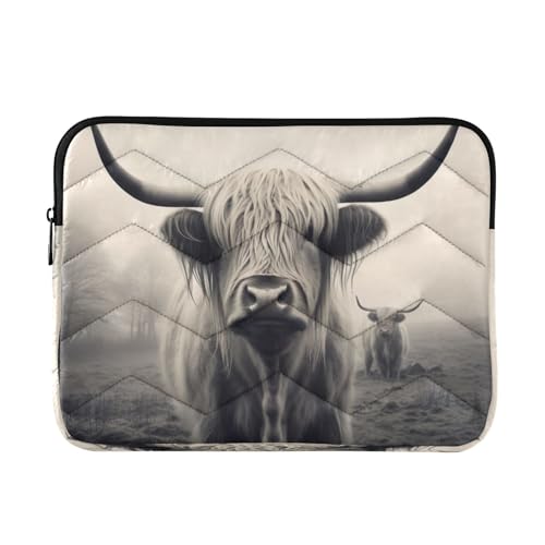 Funda para Laptop de 13-14 Pulgadas Highland Cow