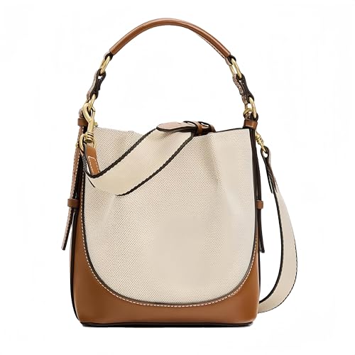 Bolsa feminina Hobo Bucket Bolsa tiracolo com alça superior, bolsa de ombro de designer com 2 alças destacáveis, Lona