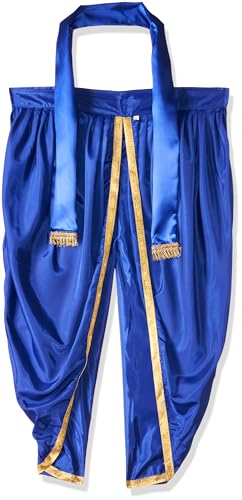 Image of BookMyCostume Indian Traditional Costume for Kids | Ramayana Dress for Boys | Blue Dhoti with Patka Dussehra | Mythology Fancy Costume for School Annual Day Performance - Adult M