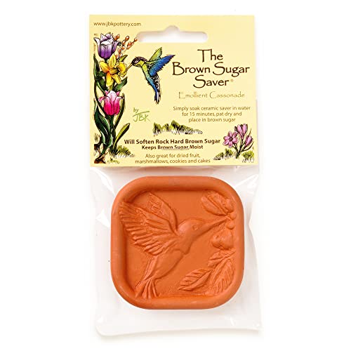 Terra Cotta Brown Sugar Saver, Food-Safe Sugar Preserver For Long-Term Use, Brown Sugar Softener For Cookies, Dried Fruits, & Marshmallows, Hummingbird Design - Jbk Pottery #TOP6