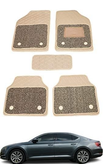 Image of Minansh Foot Mats /Floor Mats Compatible with Suzuki Ciaz 7D Luxury Leather Washable Car Floor Mat (Beige)