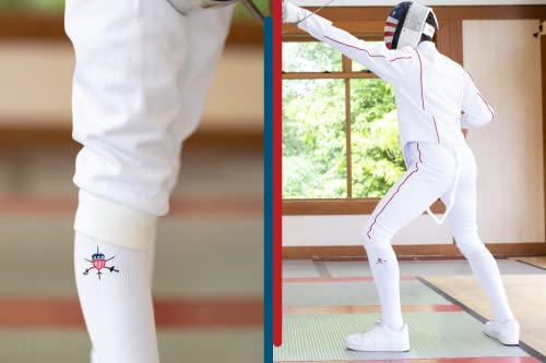 American Fencing Gear Fencing Socks - Set Of 2 Pairs Of Comfortable Socks For Fencing Sport (Foil, Epee, Sabre) - 100% Cotton (Large) #TOP1