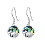 S925 Sterling Silver Mountain Dangle Drop Hook Earrings for Women Small Abalone Shell Mountain Range Dangling Earrings Jewelry Gifts for Campers, Climbers and Nature Lover