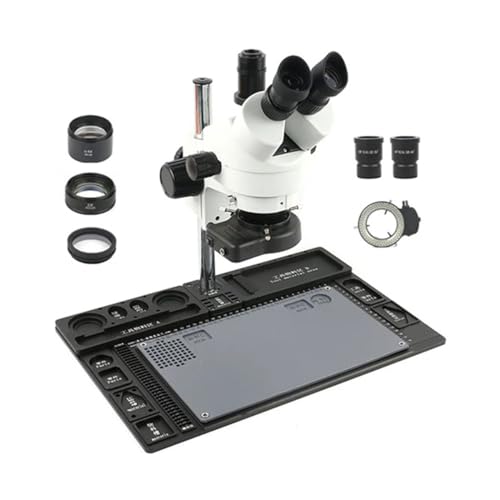 顕微鏡キット ビッグ多機能アルミ合金実体顕微鏡 3.5X-90X ズーム三眼顕微鏡 PCB はんだ付け電話の修理 顕微鏡レンズアダプター(B)