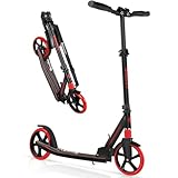 BELEEV V5 Scooters for Kids, Foldable 2 Wheel Kick Scooter for Girls & Boys, Quick-Release Folding System, Shock Absorption Mechanism, Large 200mm Wheels Great Scooters for Adults and Teens (Red)