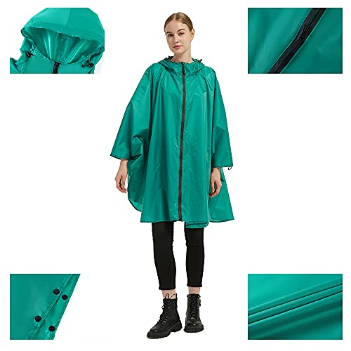 Image of salamra Rain Poncho Jacket - Hooded Waterproof Raincoat with Pocket for Women Men Adults