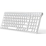 iClever BK10 Bluetooth Keyboard, Multi Device Keyboard Rechargeable Bluetooth 5.1 with Number Pad Ergonomic Design Full Size Stable Connection Keyboard for iPad, iPhone, Mac, iOS, Android, Windows