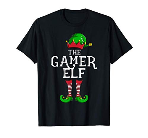 Gamer Elf Buon Natale Idea Regalo Xmas Famiglia Pigiama Maglietta