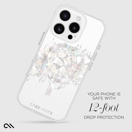 Case-Mate iPhone 16 Pro Case [Compatible with MagSafe] - Stylish Mother of Pearl Phone Case with 12ft Drop Protection - Premium Magnetic Cover for iPhone 16 Pro - Touch of Pearl - image 3